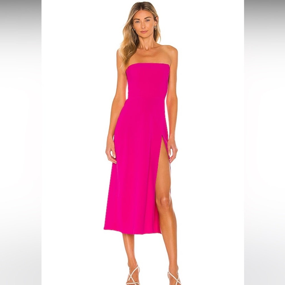 Strapless hot pink dress